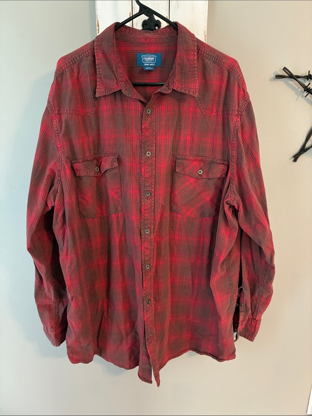 Young Men’s long sleeve button down casual shirt big and tall size 2XLT
